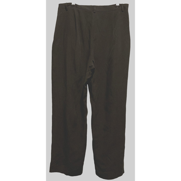 Josephine Chaus Petite Black Silk Straight Pants 12P Classic Corp Workwear‎ - Picture 4 of 9